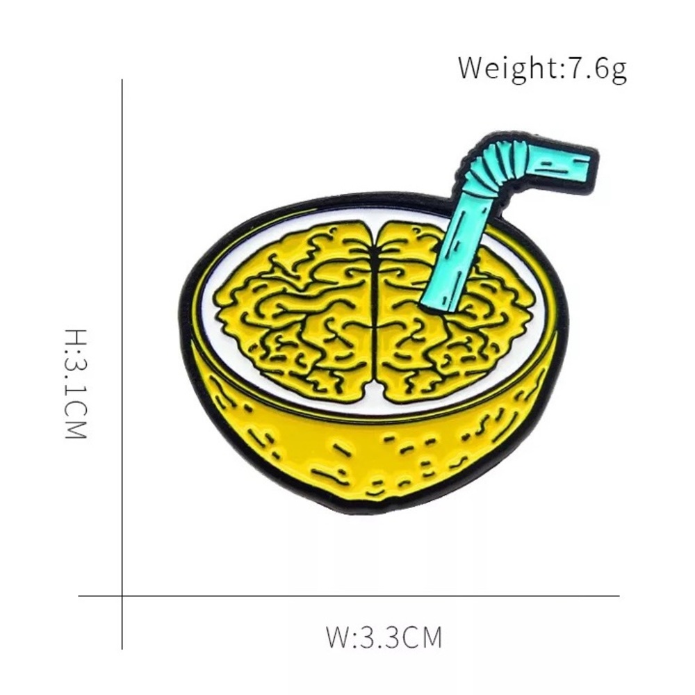 1 LEFT‼️ Surreal Lemonade Brain Enamel Pin Neuroscience Psych Chill Relax Badge - Picture 5 of 8